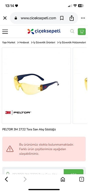 3m Peltor Sarı Atış Gözlüğü