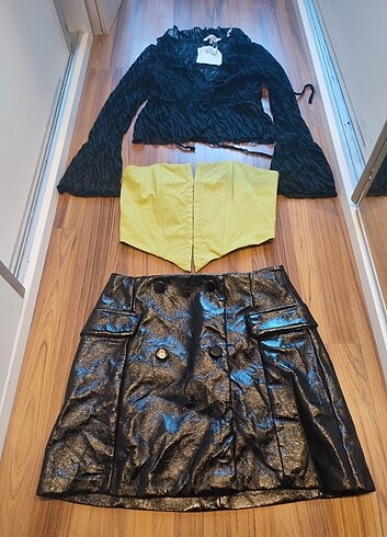 l Beden Bershka vintage yeşil korse
