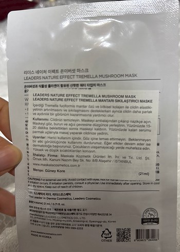 Leaders Nature Effect Tremella Mantar Maskesi - Görsel 2