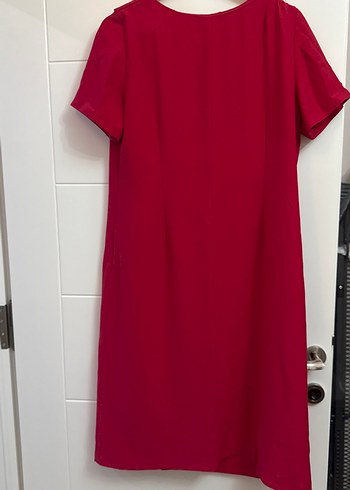 Kısa Kollu Pembe Midi Elbise - Görsel 5