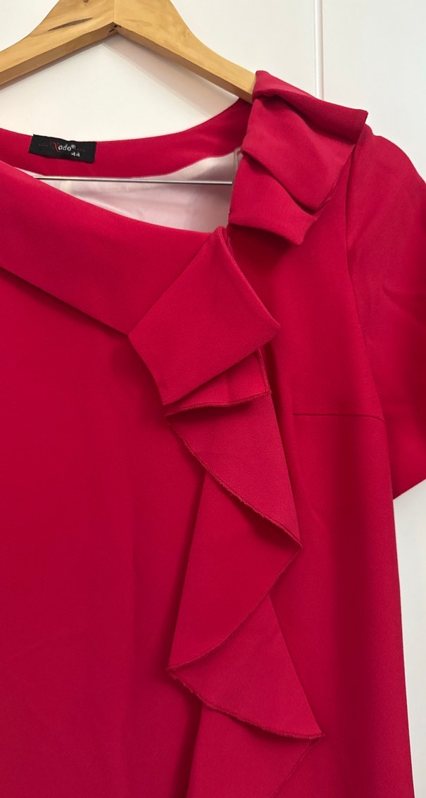 Kısa Kollu Pembe Midi Elbise - Görsel 3