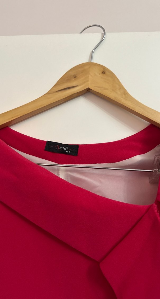 Kısa Kollu Pembe Midi Elbise - Görsel 2