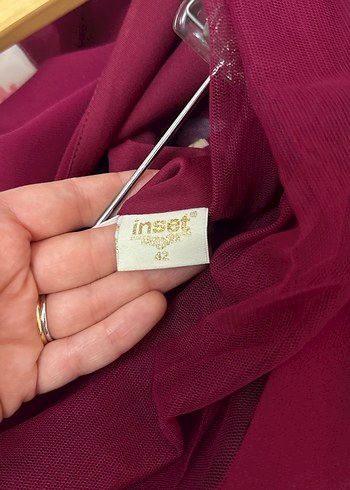 Fuşya Drapeli Uzun Abiye Elbise - Görsel 8