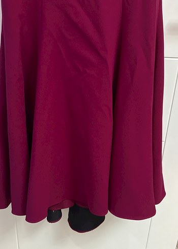 Fuşya Drapeli Uzun Abiye Elbise - Görsel 4