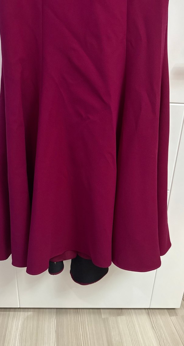 Fuşya Drapeli Uzun Abiye Elbise - Görsel 4