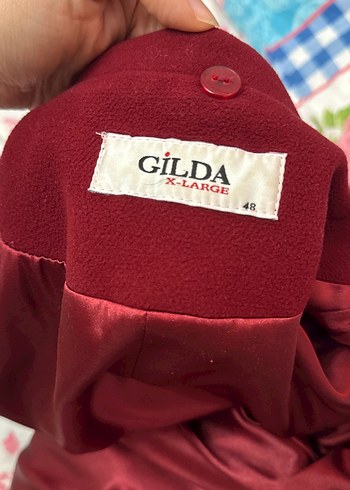 Düğmeli Uzun Bordo Kaşe Kaban - Görsel 6