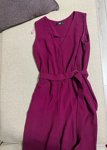 ADİL IŞIK FUŞYA Kadın Askılı Kuşaklı Tulum - Görsel 2