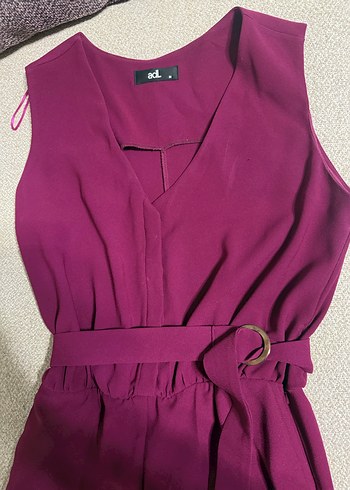 ADİL IŞIK FUŞYA Kadın Askılı Kuşaklı Tulum - Görsel 5