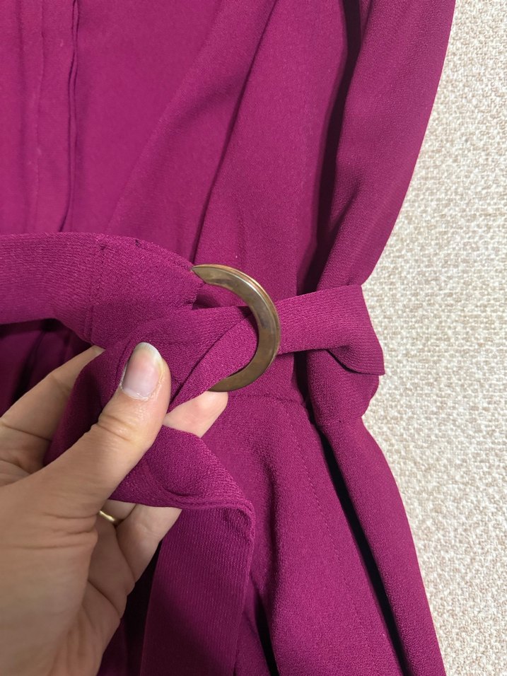 ADİL IŞIK FUŞYA Kadın Askılı Kuşaklı Tulum - Görsel 4