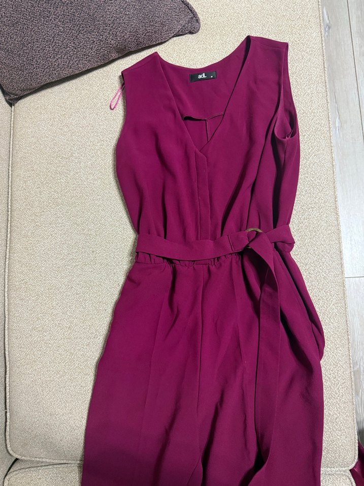 ADİL IŞIK FUŞYA Kadın Askılı Kuşaklı Tulum - Görsel 2