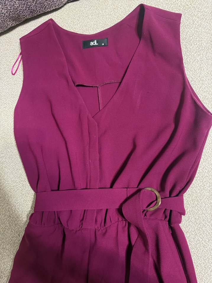 ADİL IŞIK FUŞYA Kadın Askılı Kuşaklı Tulum - Görsel 5