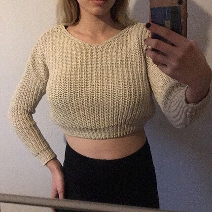 H&M Bej crop kazak