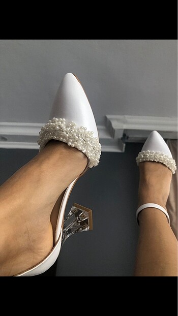 BEYAZ İNCİLİ AYAKKABI - Görsel 5