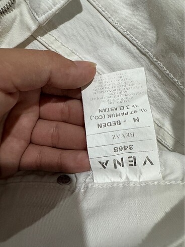 Vena Vena beyaz mini kot etek