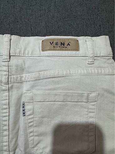 Vena beyaz mini kot etek - Görsel 5