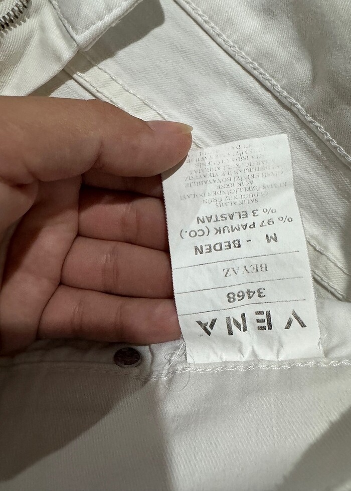 Vena beyaz mini kot etek - Görsel 2