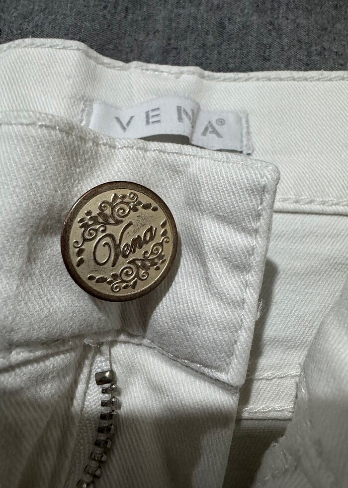 Vena beyaz mini kot etek - Görsel 3