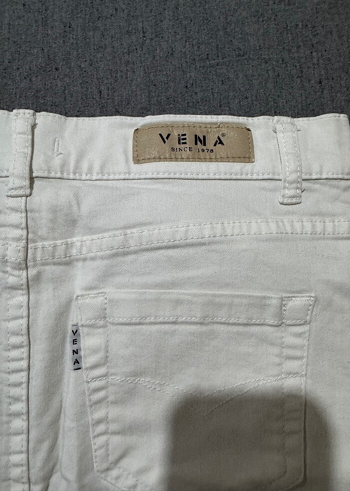 Vena beyaz mini kot etek - Görsel 5