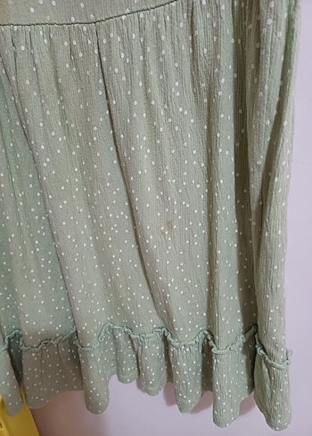 Kız Çocuk Fırfırlı Yeşil Bohem Elbise - Görsel 3