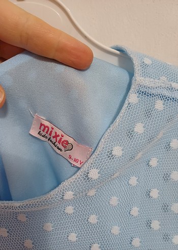 Mavi Dantel Detaylı Bohem Kız Elbisesi - Görsel 2