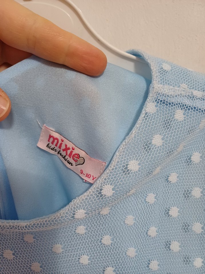 Mavi Dantel Detaylı Bohem Kız Elbisesi - Görsel 2