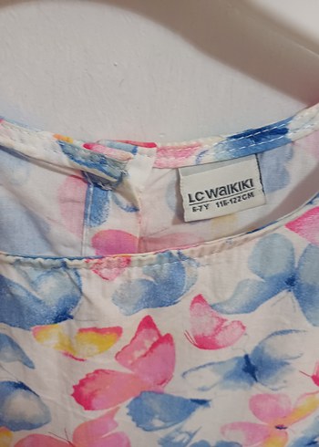 Kız Çocuk Çok Renkli Kelebek Desenli Elbise - Görsel 3