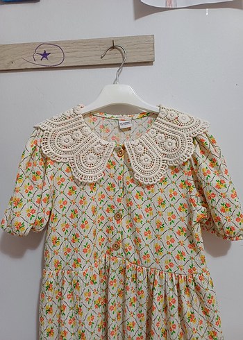 Çiçek Desenli Bohem Kız Elbisesi - Görsel 3