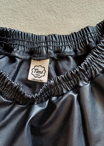 Kız Çocuk Siyah Deri Fırfırlı Etek - Görsel 2