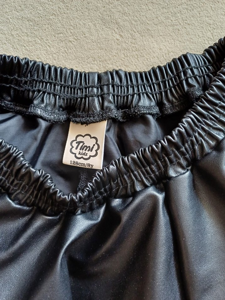 Kız Çocuk Siyah Deri Fırfırlı Etek - Görsel 2