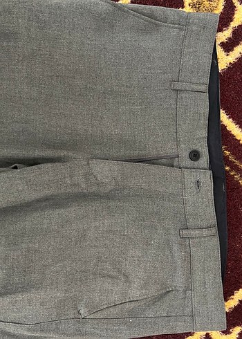 Gri Fermuarlı erkek Kumaş Pantolon - Görsel 2