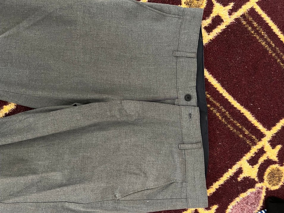 Gri Fermuarlı erkek Kumaş Pantolon - Görsel 2