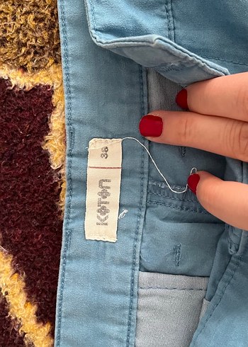 Erkek Mavi Bol Kesim Kemerli Şort - Görsel 2