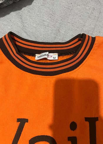 Turuncu Baskılı Kadın Sweatshirt - Görsel 2