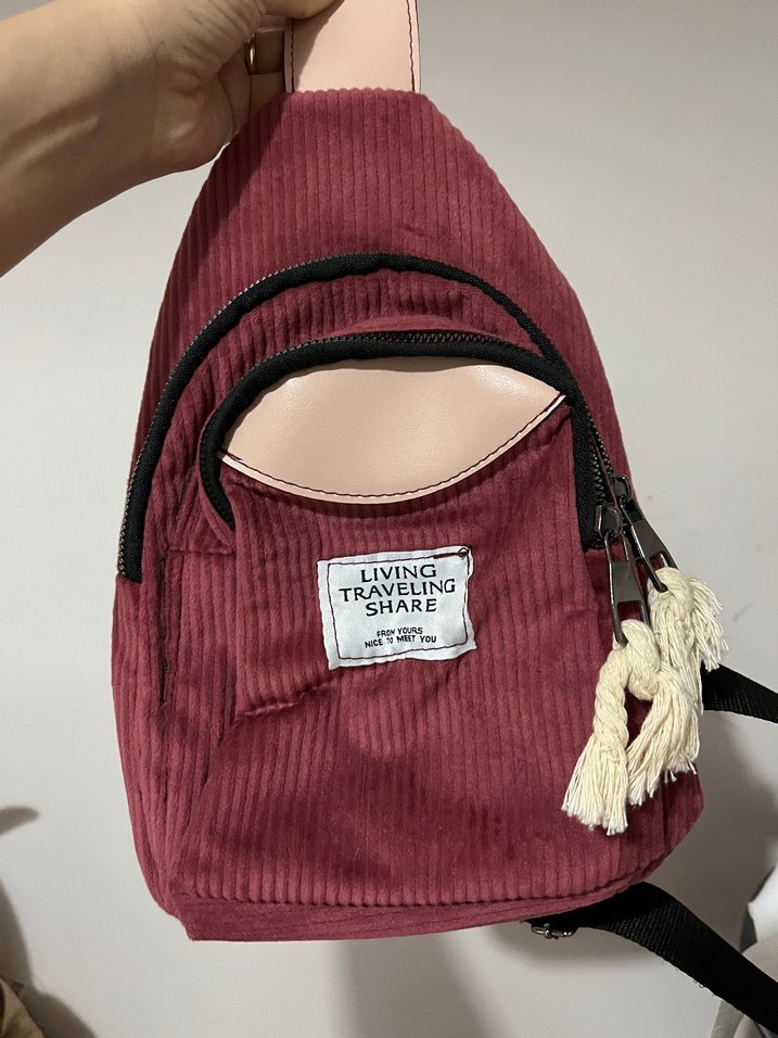 Pembe  Kadın Süet Çapraz Çanta - Görsel 2