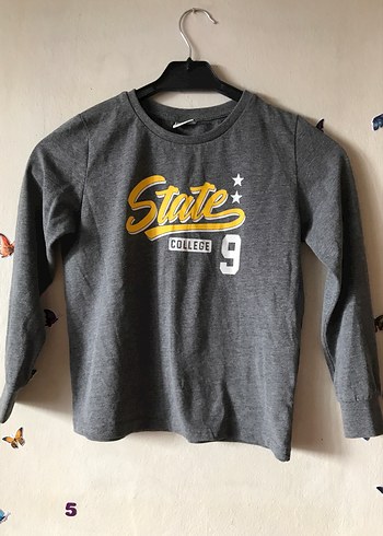 Gri Baskılı Erkek Çocuk Sweatshirt