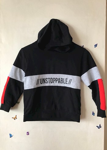Kapüşonlu Erkek Çocuk Sweatshirt Siyah