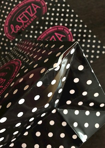 Lacivert Puantiyeli La Senza Karton poşet - Görsel 6