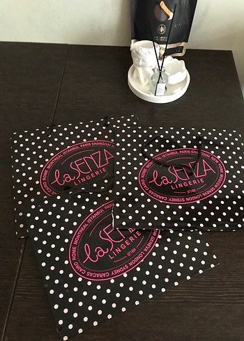 Lacivert Puantiyeli La Senza Karton poşet - Görsel 7