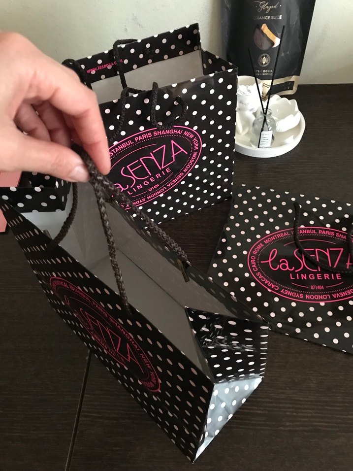 Lacivert Puantiyeli La Senza Karton poşet - Görsel 2