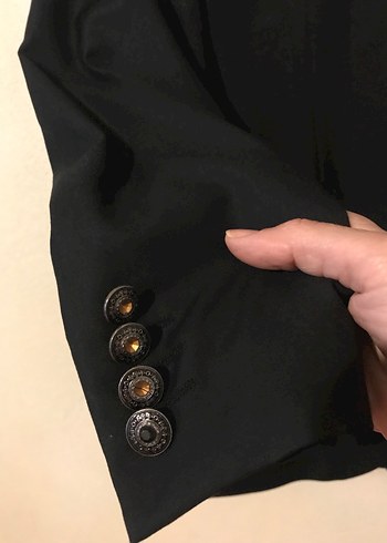 Düğmeli Siyah Erkek Takım Ceketi - Görsel 6