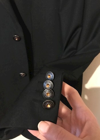 Düğmeli Siyah Erkek Takım Ceketi - Görsel 4