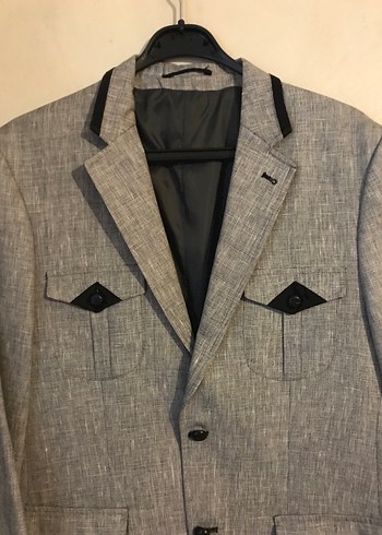 Klasik gri erkek ceketi - Görsel 2