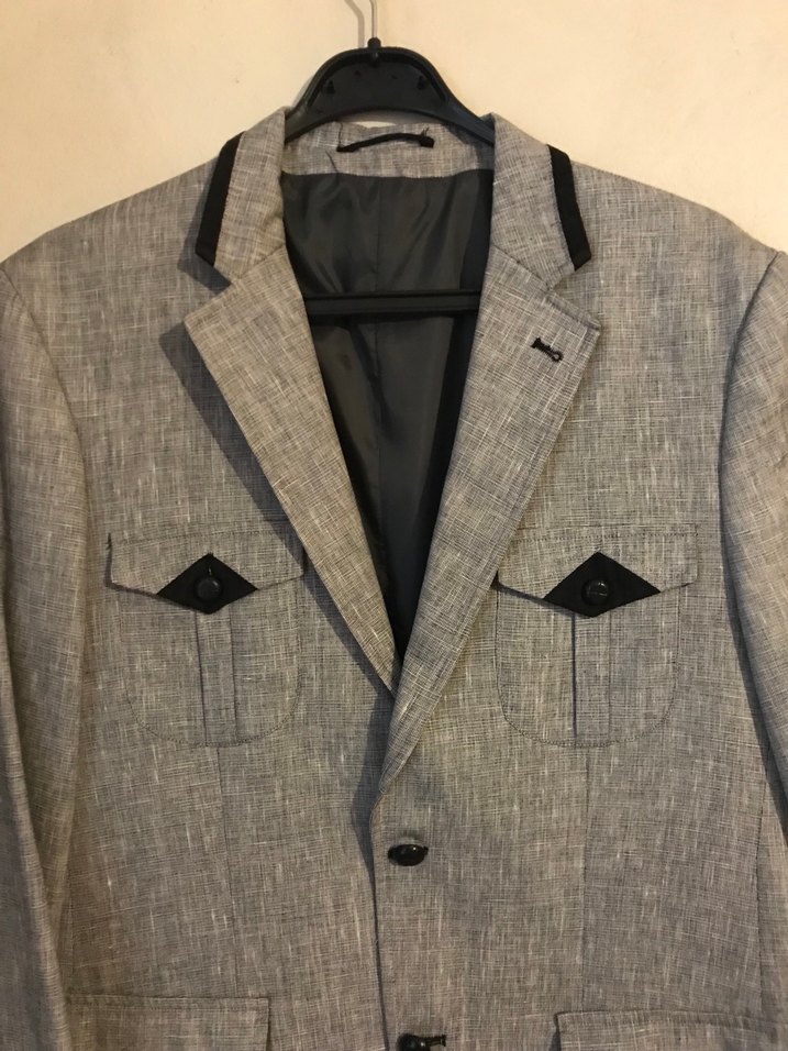 Klasik gri erkek ceketi - Görsel 2