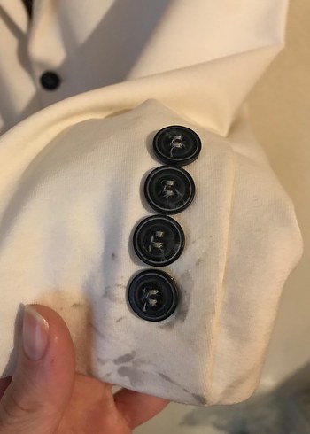 Erkek Beyaz Düğmeli Regular Fit Ceket - Görsel 2