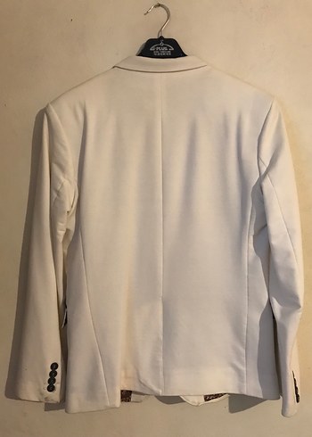 Erkek Beyaz Düğmeli Regular Fit Ceket - Görsel 4