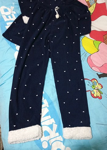 Kız Çocuk Lacivert Uzun Kollu Baskılı polar takım - Görsel 4