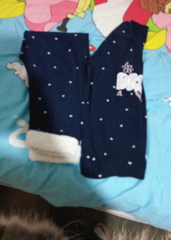 Kız Çocuk Lacivert Uzun Kollu Baskılı polar takım - Görsel 6