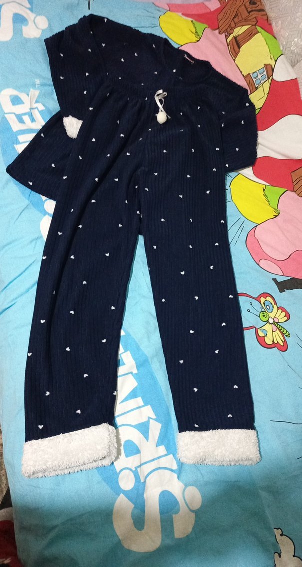 Kız Çocuk Lacivert Uzun Kollu Baskılı polar takım - Görsel 4