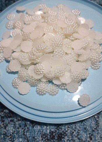 Beyaz İnci Görünümlü kasnak boncuğu - Görsel 2