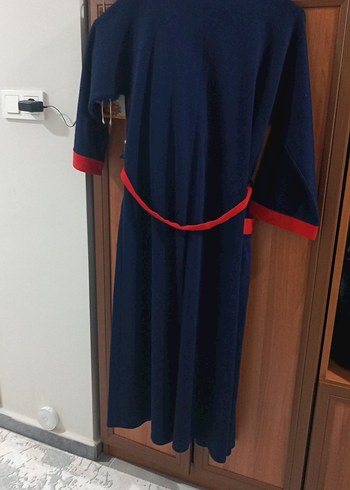 Bordo Nakışlı Uzun Kollu Kadın sabahlık - Görsel 6